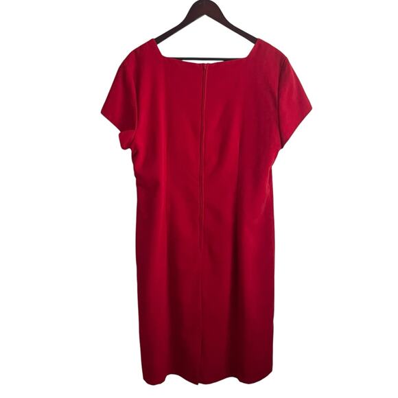 Vintage Jessica Howard Women Velvet Dress 14 Red Square Neck Classic Glam Party - Picture 14 of 14